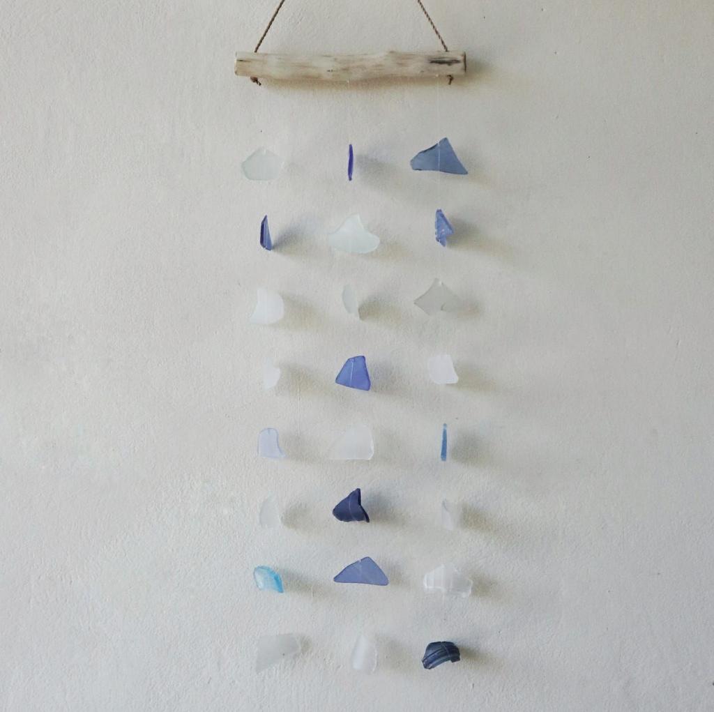 Wind Chime 3 Drop Blue and White