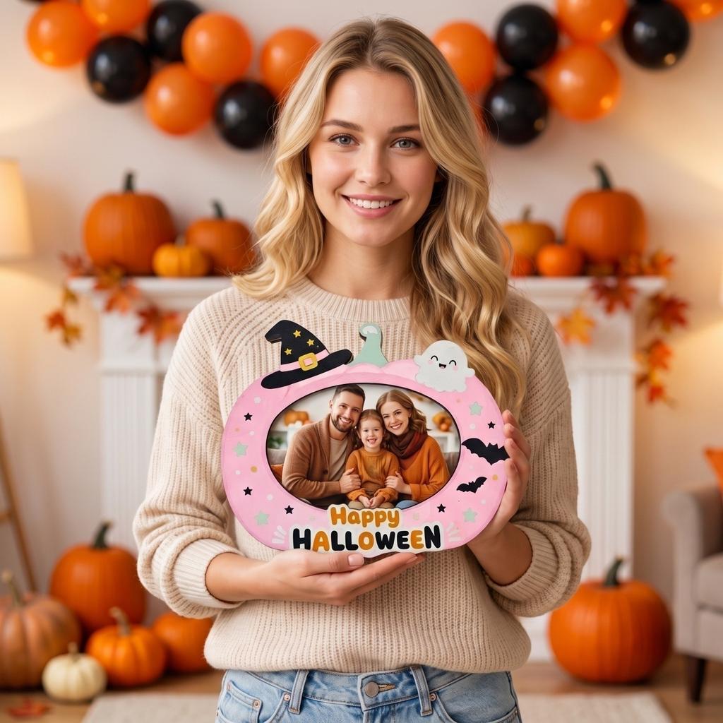 Halloween Wooden with Pumpkin and Design for Holiday Home Decor