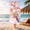 M-Meu Querido Amigo Marin Kitagawa Microfibra Toalha de Praia Rosa Secagem Rápida Macia Absorvente Toalha de Banho para Fãs de Anime Adolescentes Verão