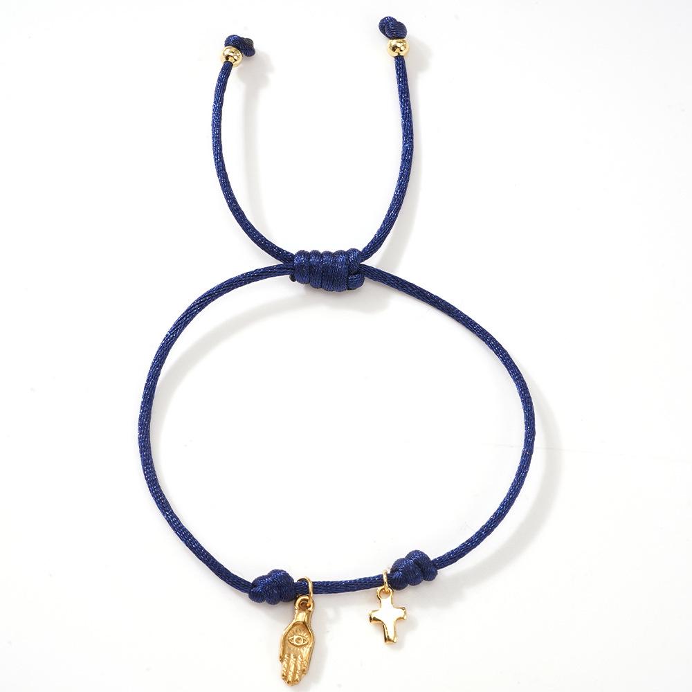 Bohemian Colorful Gold Palm Hand Chain - Fashionable Niche Jewelry Design