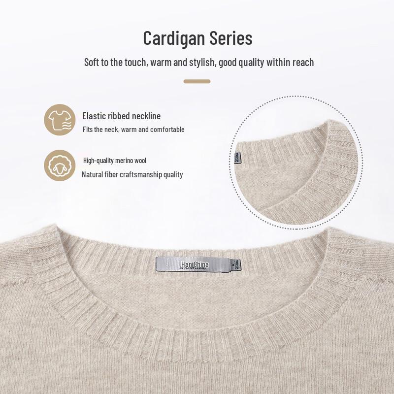 SNOWFLYING Women's Merino Wool & Cashmere Blend Round Neck Sweater