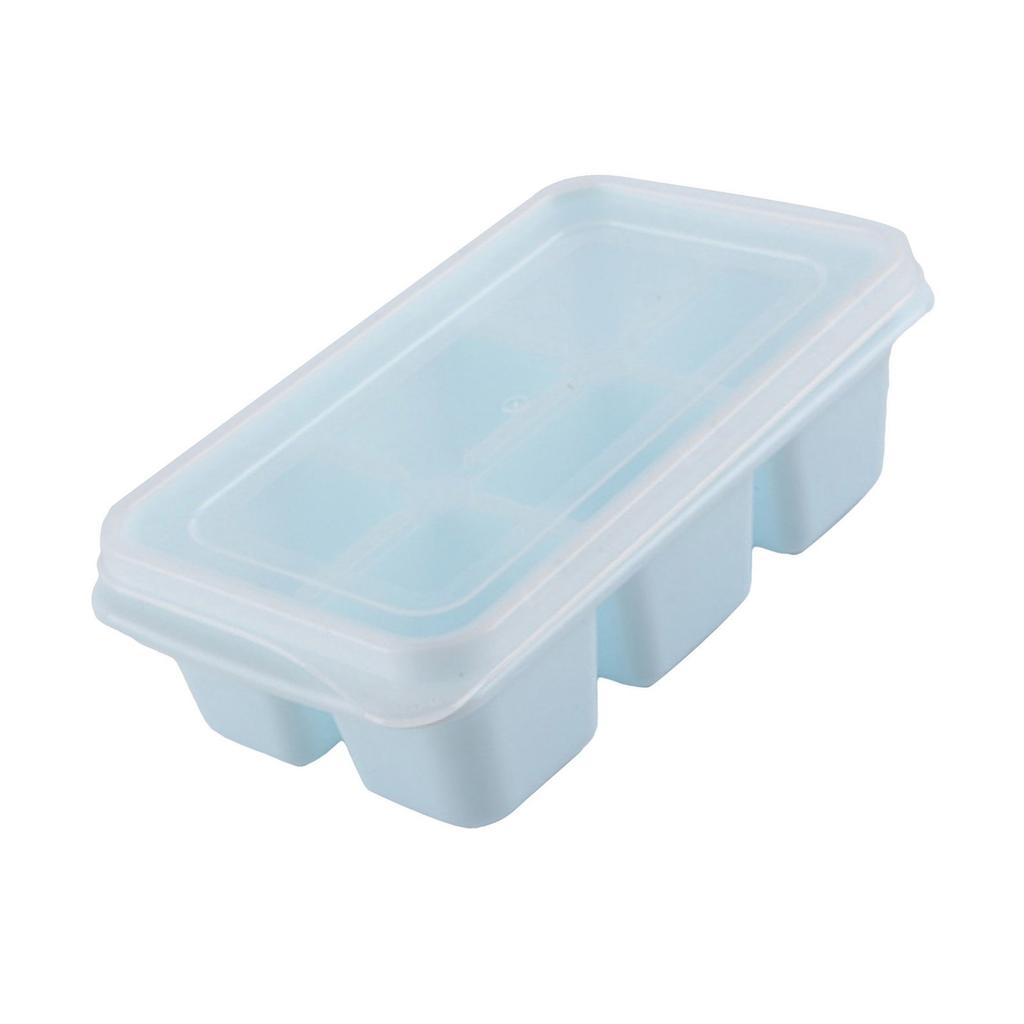 Ice Tray Food Grade PP Easy Cleaning Stackable Design Soft 11.5x7x4cm Compact   Tray with Lid for