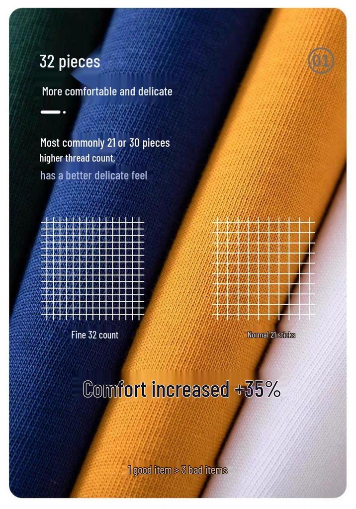 500g Combed Cotton Unisex Solid Color Short Sleeve T-Shirt