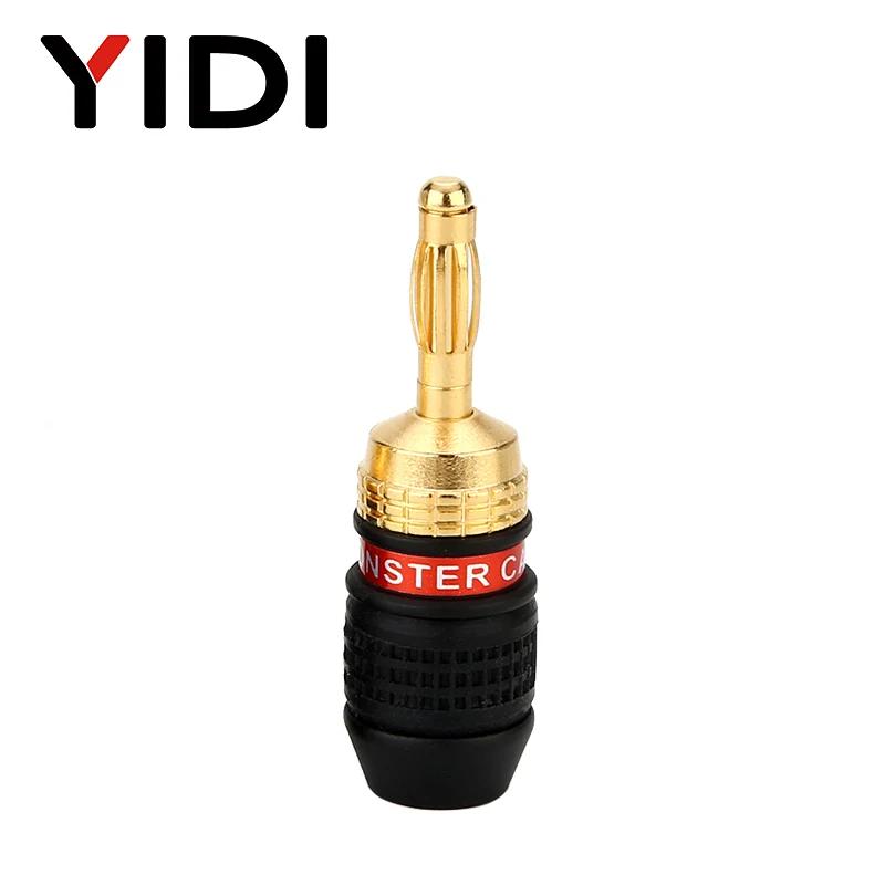 Gold Plated Banana Plug Red Black Connector Speaker  Resistant Banana Connector Channels for Audio Video Amplifier Speaker Cable