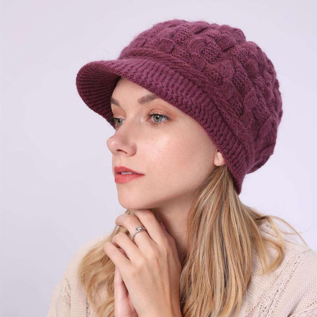 Fried Dough Twists Knit Hat Plush Thickened Warm Wool Hat Suitable for outdoor wind protection in autumn and winter