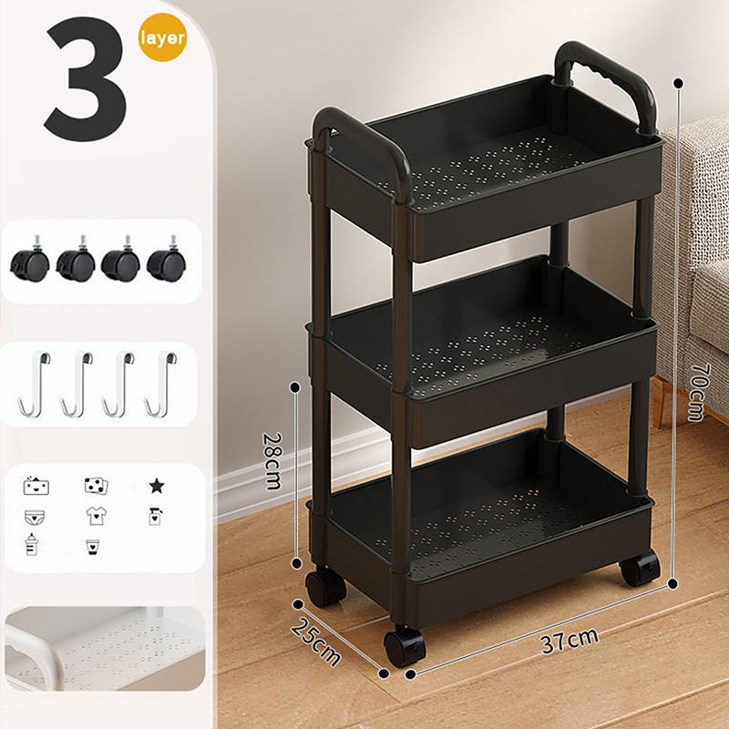 Kitchen Organizers And Storage Rack Household Cart With Wheels Multifunctional Home Accessories Mobile Rack Trolley Bookshelf