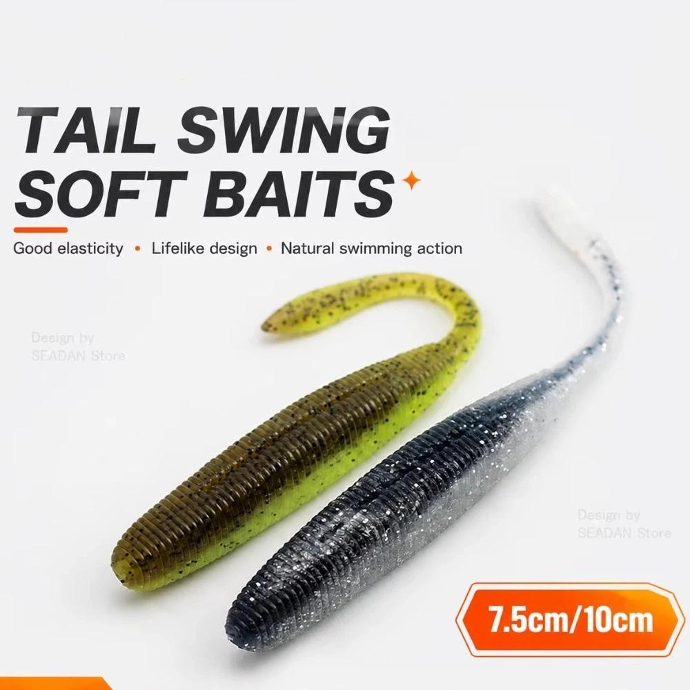Confezione da 10/18 pezzi Lunghezza 75mm/100mm Esca Morbida Esche da Pesca Esca Morbida Realistica Pesca in Acqua Dolce