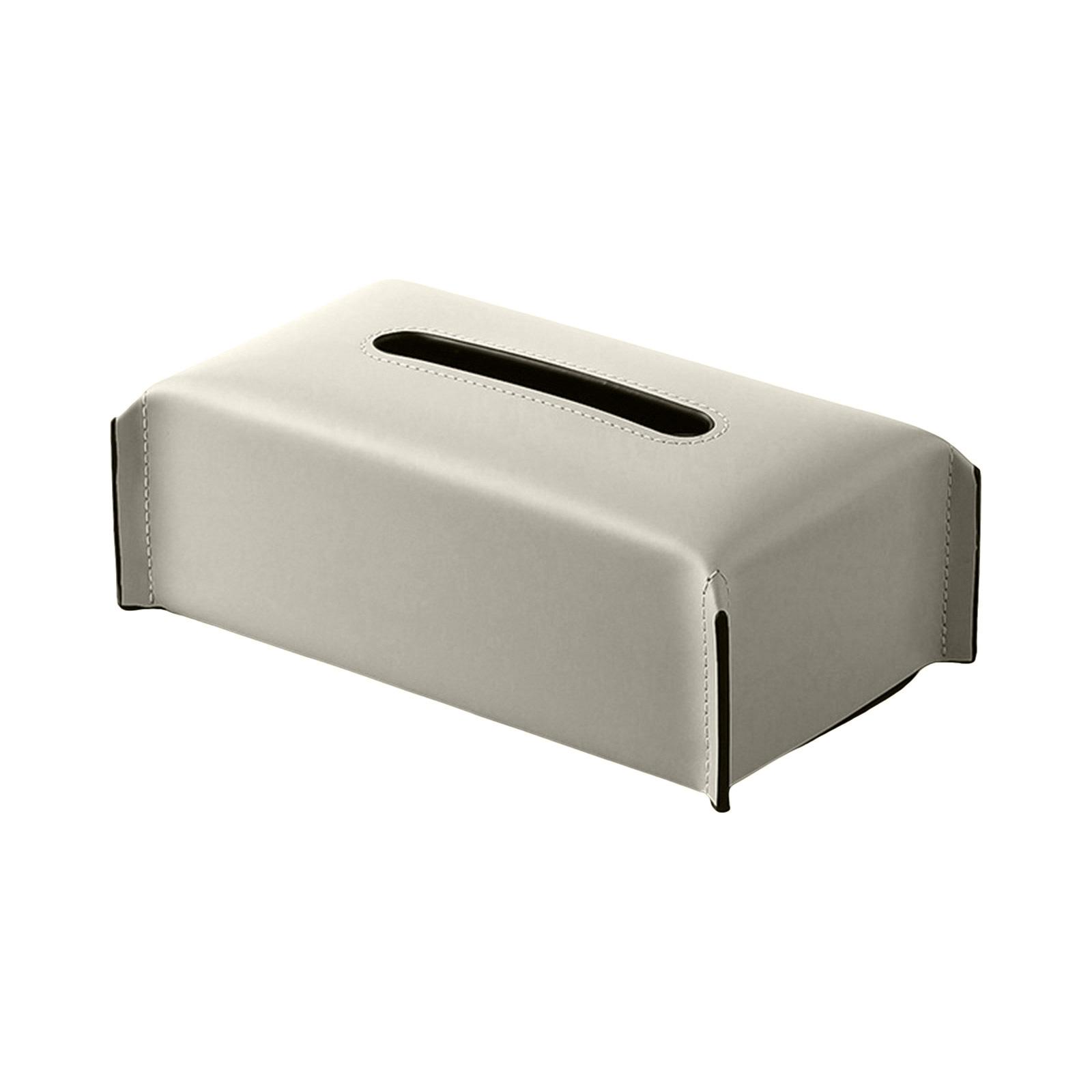 

Коробка для салфеток из искусственной кожи, прямоугольный контейнер для бумажных полотенец, элегантный чехол для хранения салфеток, многоразовый диспенсер для салфеток серый