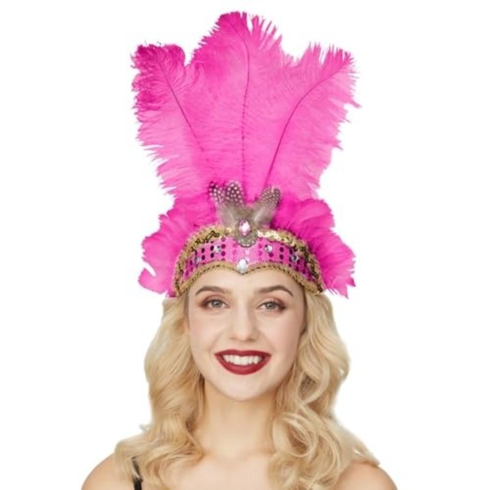 Colorful Feather Headpiece Brazilian Carnival Stage Performance Feather Headdress Decorative Hair Accessories