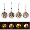 Christmas LED Wooden Pendant LED Christmas Tree Hanging Decoration Elk Tree Night Light Christmas Ornament Gift Holiday Festivals Dinner Decor