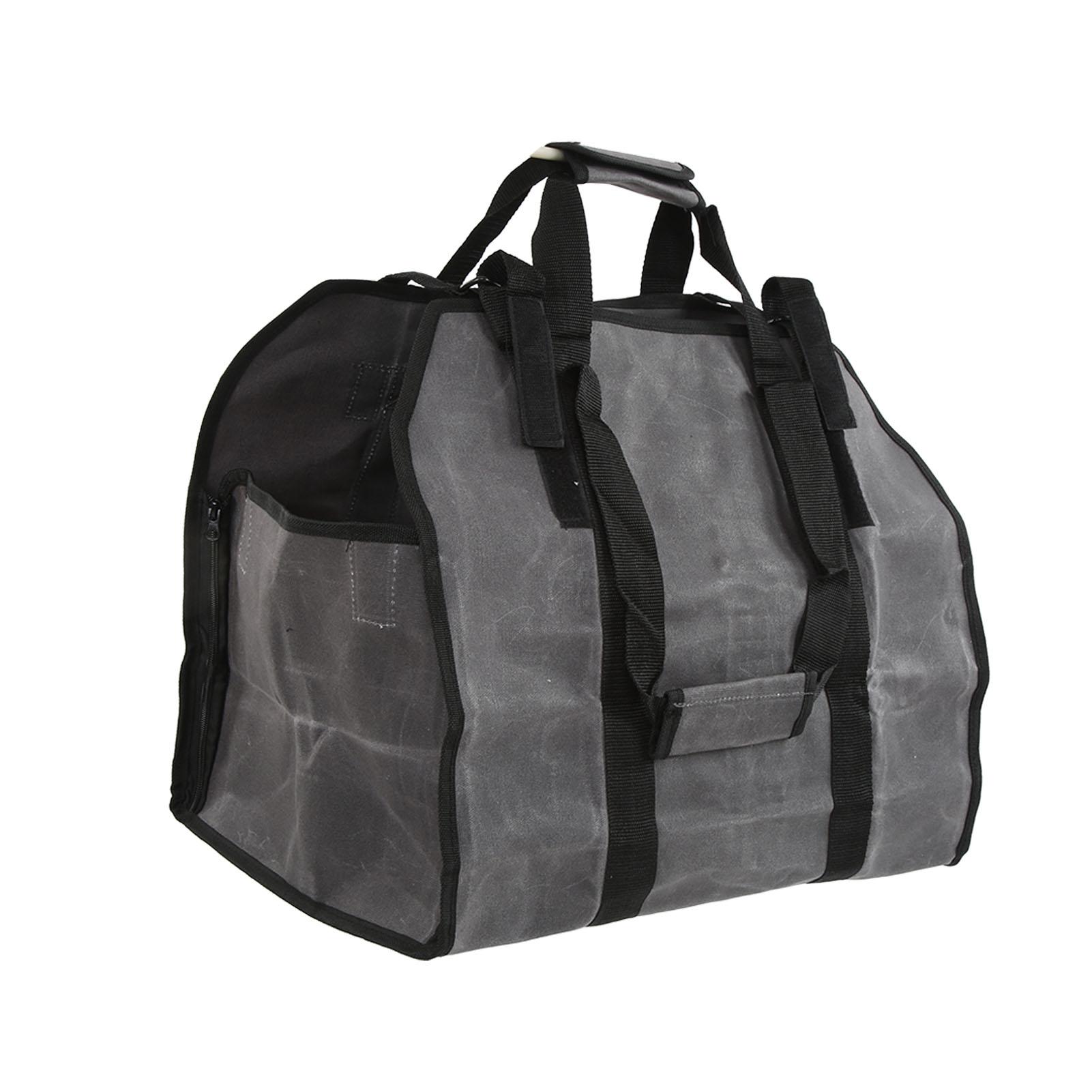 

Firewood Carrier Bag Portable Outdoor Large Waxed Canvas Log Carrier Wood Storage Bag for Home Or Camping