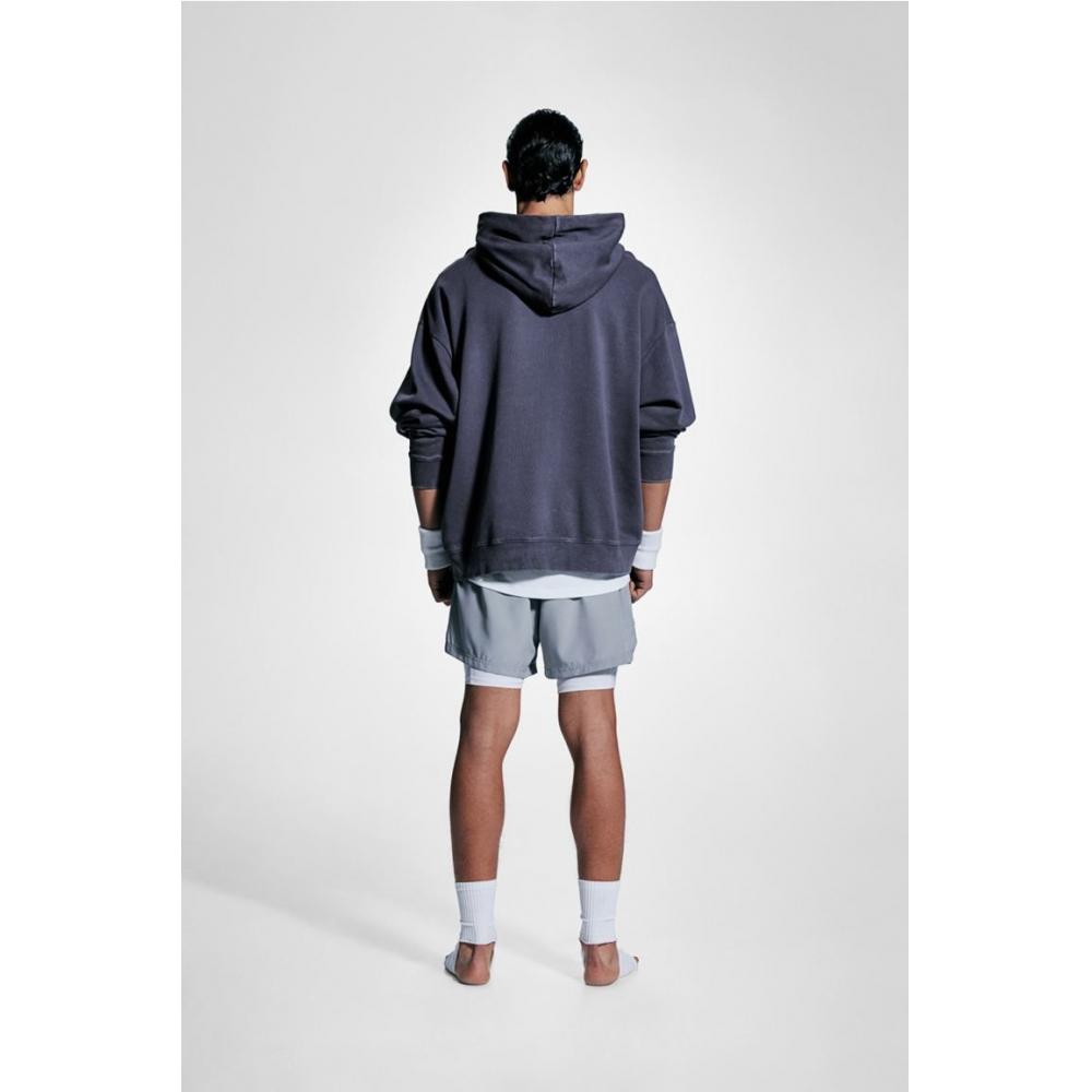 H M Sports Hoodie Loose Fit Dark Blue