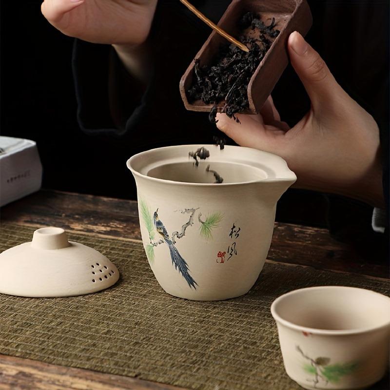 1 sada Cestovní čajová sada Přenosná čajová sada Outdoor Camping Přenosná úložná taška Keramická čajová sada Kung Fu Express Cup Špičková keramická čajová sada Ručně vyráběný čaj C