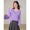 French Chic 3D Flower Knitwear: Women's Pink Sweater