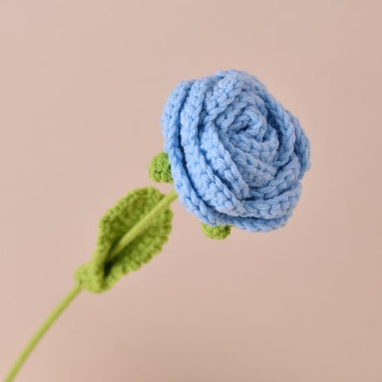 Simulated Flowers Handmade Scented Crochet Fake Flower with Steel Wire