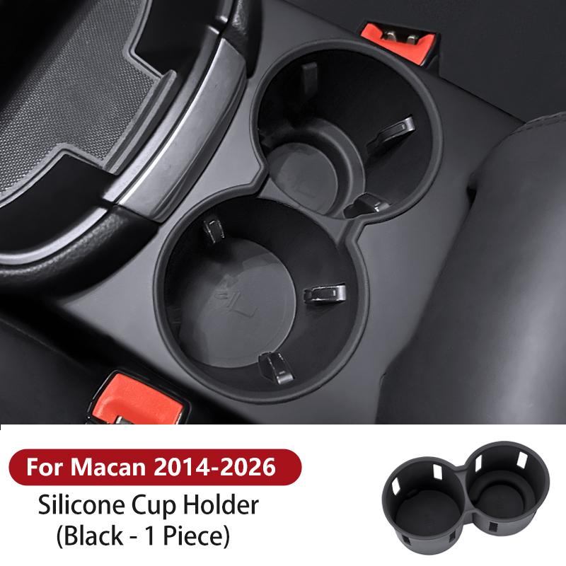 Silicone Car Cup Holder For Porsche Cayenne Macan Center Console Bottle Holder Insert Anti Slip Drink Organizer Auto Accessories