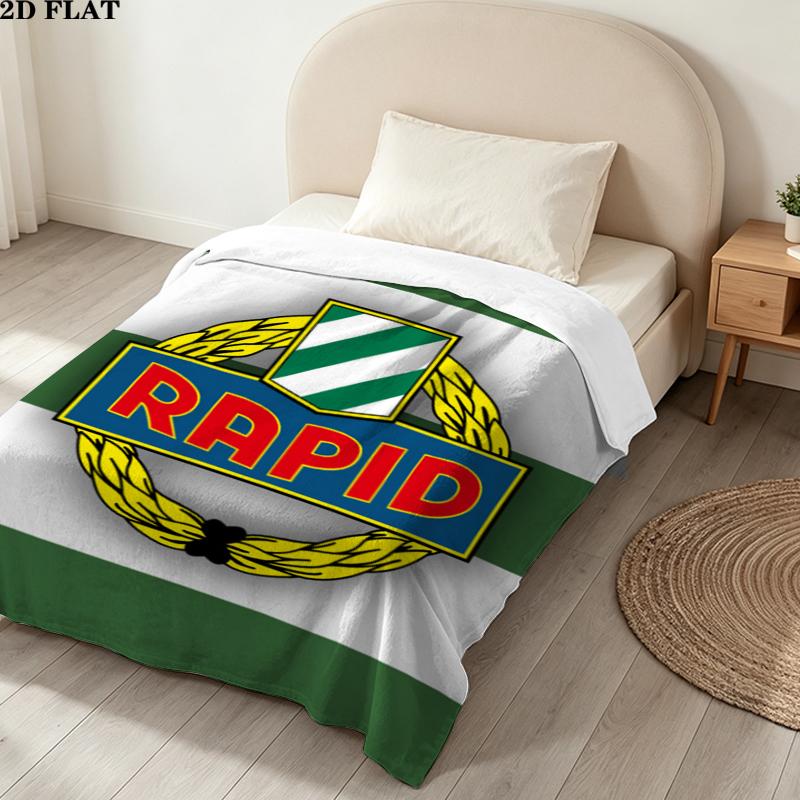 Sk Rapid Wien Print Flannel Blanket, High quality Comfortable for All Seasons, Home Decor, Warmth and Comfort, Perfect for Christmas Gifts