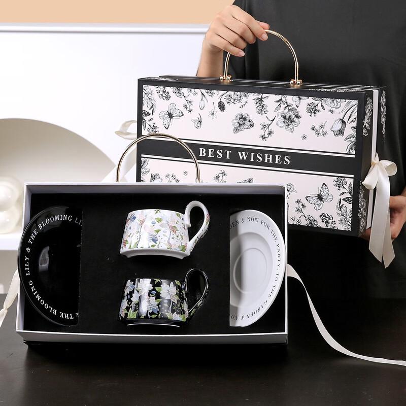 AQ French Vintage Ceramic Coffee Cup & Saucer Set