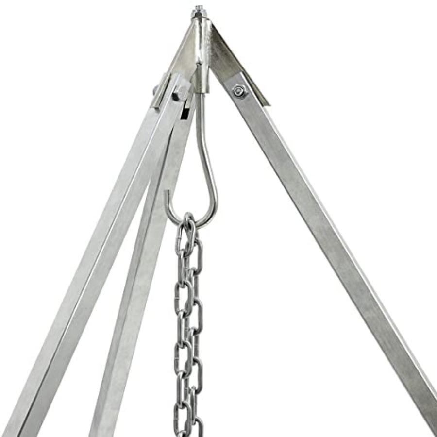 Outdoor Cooking Tripod with Variable Length Chain for Hanging Barbeque Grates or Dutch Ovens Steel Camping Cook Stand with Adju