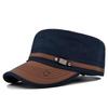 1Pcs Spring Summer Adjustable Men Military Cadet Cap Cotton Star Embroidery Flat Top Hat Sun Protection Hats For Outdoor Travel