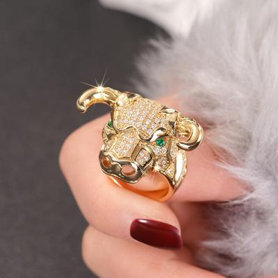 CAOSHI Exaggerated Personality Bull Head Design Rings Luxury Gold Color Accessories for Women Special Interest Party Jewelry