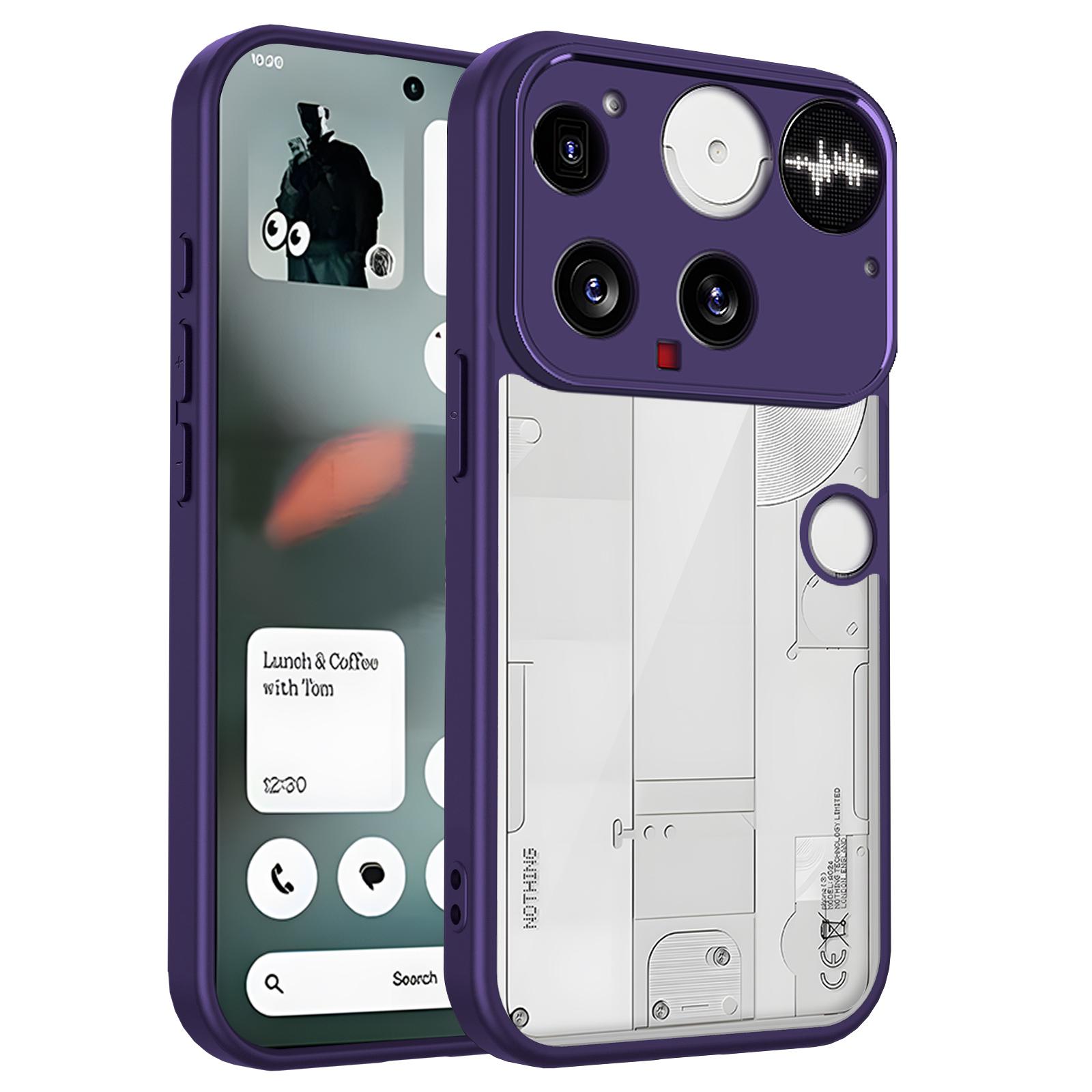 

Nothing Phone 3 A024 Case Air Cushion Shockproof Clear Matte Back Cover Hard Phone Case for Nothing Phone 3 2025 Silicone Bumper Pc + tpu&Nothing Phone (3) фіолетовий