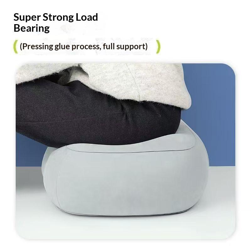 Inflatable Footrest Pillow Skin-friendly Non-slip PVC Cushion for Long Travel Flight Office Home Foot Rest