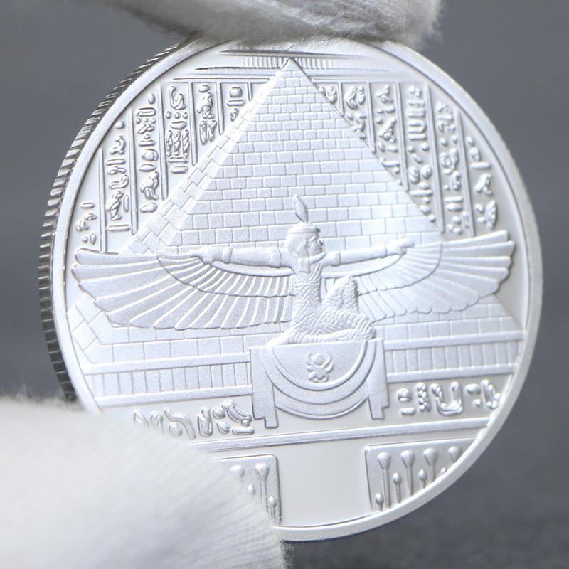 Egyptian Pharaoh Commemorative Coins, Sphinx, Commemorative Coins, Pyramid Culture Commemorative Coins, Gold Plated, Commemorative Medals
