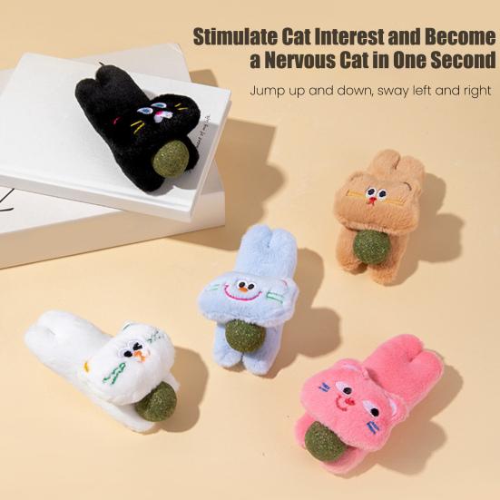 5Pcs Cat Catnip Ball Chew Toy Boredom Stress Relief Kitten Interactive Plush Doll Toy Indoor Pet Teething Cleaning Toy Pet Supplies