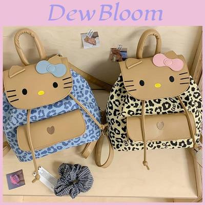 Hello Kitty Cartoon Mädchen Mini Rucksack Aus Segeltuchmaterial Mit Schmetterlingsschleife Für Den Täglichen Lässigen Gebrauch