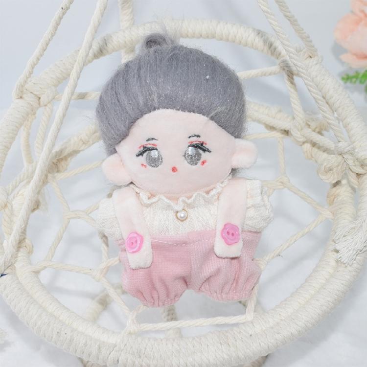 Pretend Play Cotton Doll Costume Fashion Clothes Collection with Top Overalls Garment for 10cm Plush Doll Dressingup