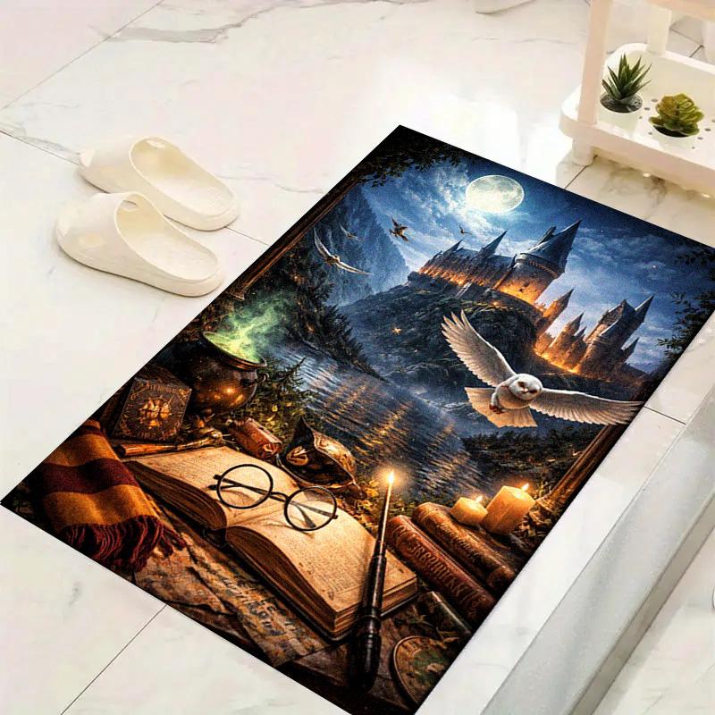 Magic School Owl Carpet Rug for Living Room Bedroom Home Sofa Decoration,Kids Play Non-slip Floor Mat