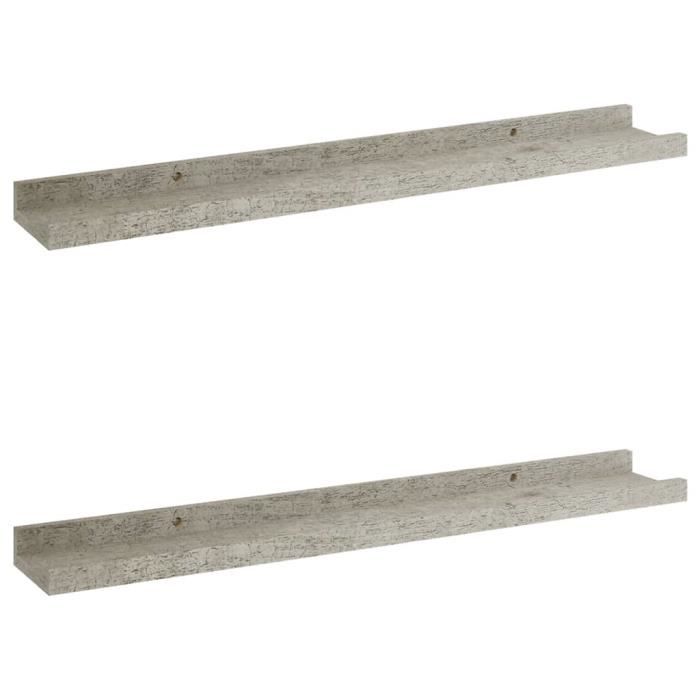 VidaXL Wall Shelves 2 Pcs Concrete Grey 60x9x3 Cm