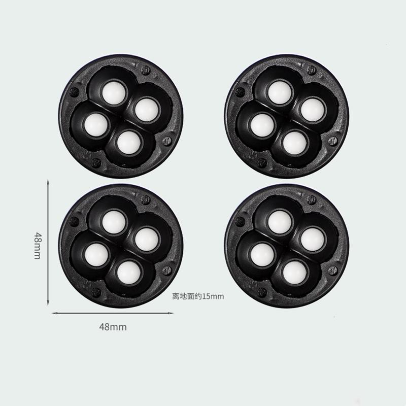 4Pcs Self Adhesive Type Mute Ball Universal Wheel 2/4 Beads Furniture Casters Wheels Stainless Steel Wheel 360° Rotation