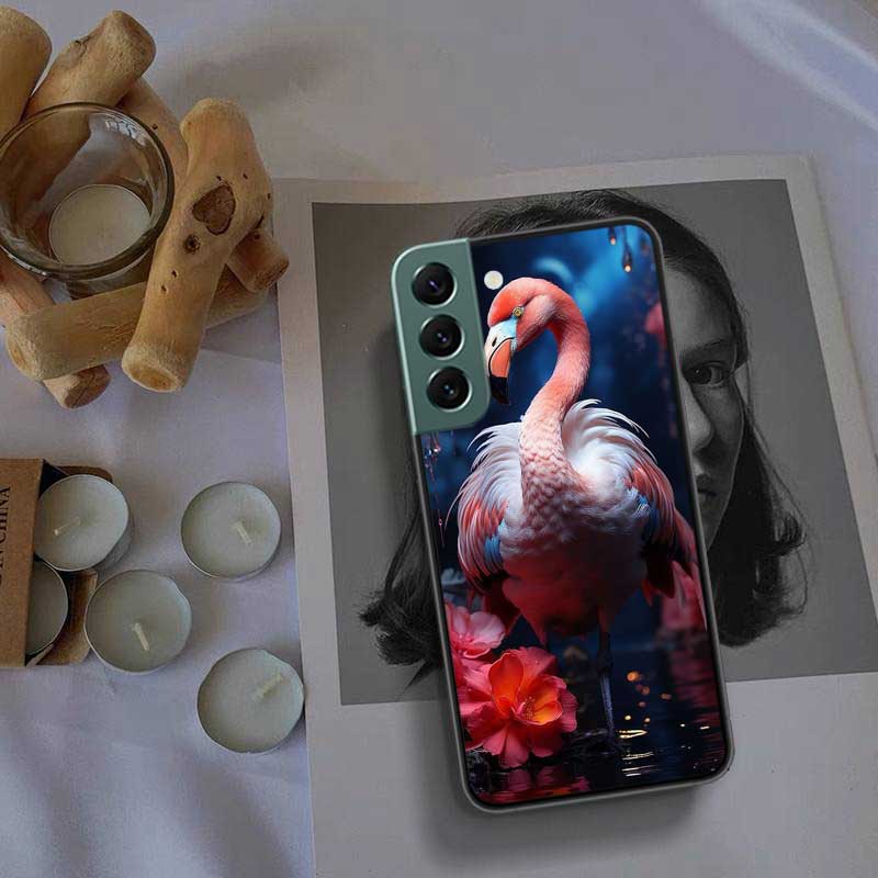 Flamingo Portrait Phone Case For Samsung Galaxy S22 S25 Ultra S21 S10 Plus S26 Edge S20 S23 S24 FE Cover Silicone Soft TPU C