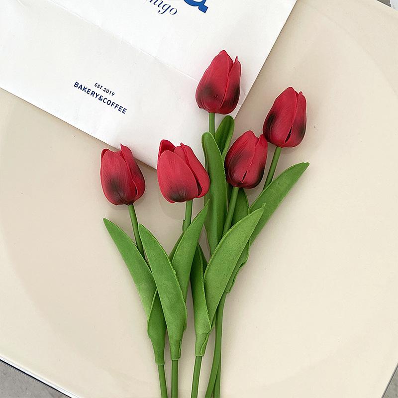 

Mini Tulip Artificial Flower Bouquets for Living Room, Dining Table, and Floral Photography Decor