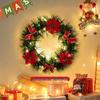 Luminous Christmas Tree Wall Decorations with Ornaments, Pine Cones, and Vines