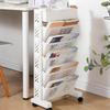 5/6 Layers Storage Rack Movable Rolling Cart Storage Shelf Multi-Layer Bookshelf  Bookstore