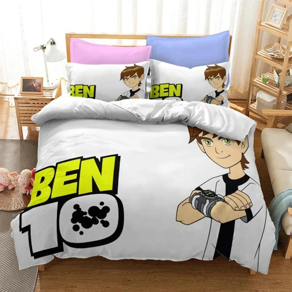 3D Print Ben Alien Force 10 Teenage Hacker Bedding Set Boys Girls Twin Queen Size Duvet Cover Pillowcase Bed Kids Adult