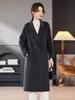 Damen Midilang Wollmantel mit doppelter Knopfleiste und Gürtel für Herbst/Winter 2025