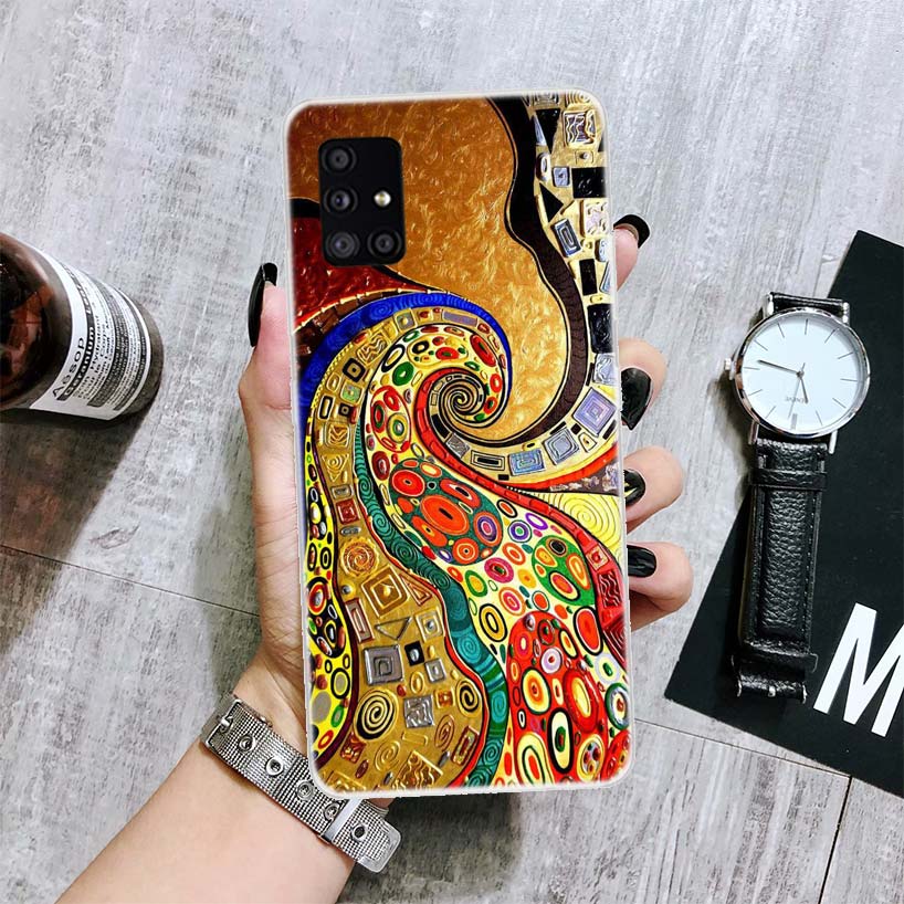 Kiss by Gustav Klimt Desig Phone Case For Samsung Galaxy A50 A70 A40 A30 A20S A10 Note 20 Ultra 10 Lite 9 8 A6 A8 Plus A7 A9 + C