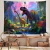 Poster Tapestry for Boys Bedroom Room, Cool Ancient Animal T-Rex Forest Art Tapestries Wall Hanging Decals Backdrop for College