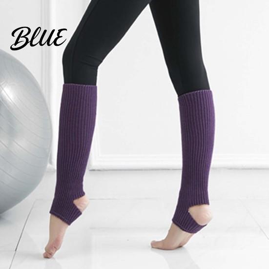Women Knitted Leg Footless Blow Warm Warmers Pair Thickened Socks 1 Solid Color Knee