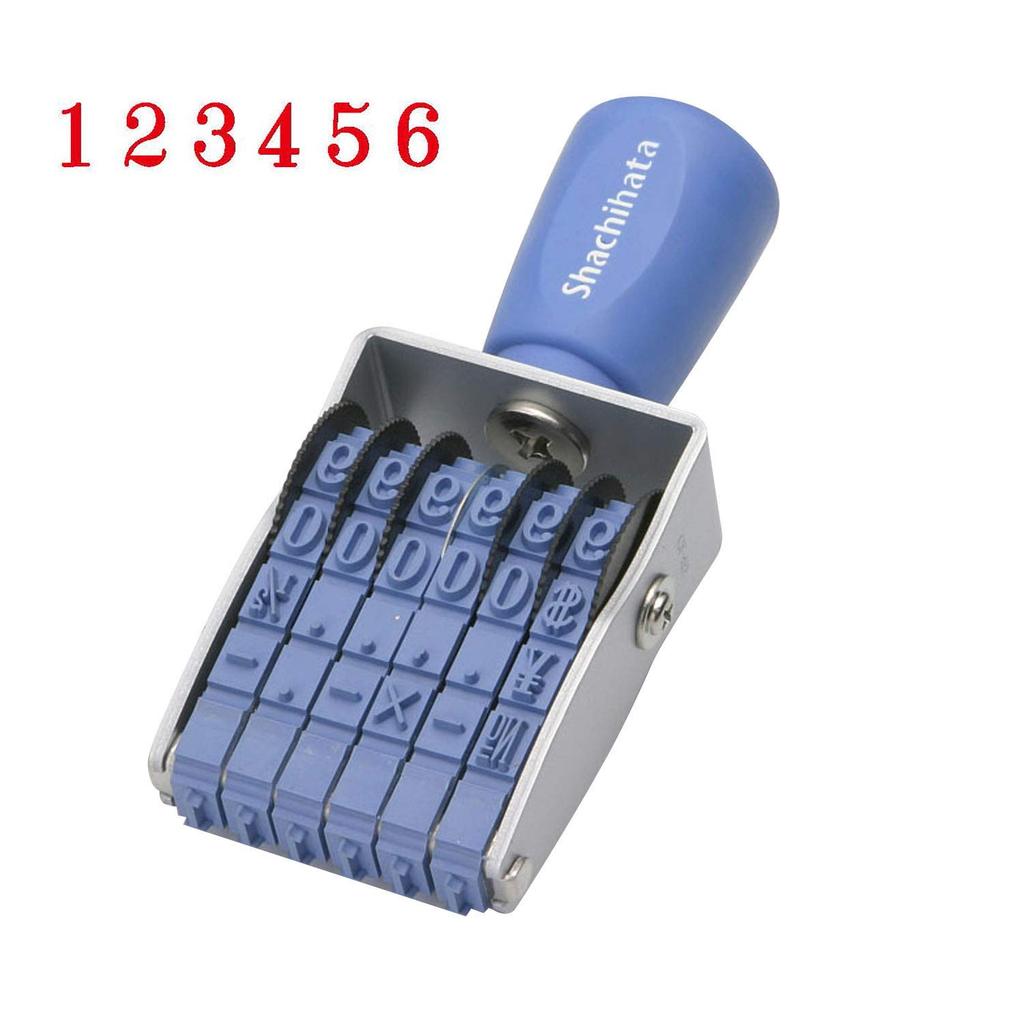 Shachihata Rotating Rubber Stamp, 6-line Roman numerals, No. 2, Stamp Size: Approx. 36 x 7 mm, Mincho Font