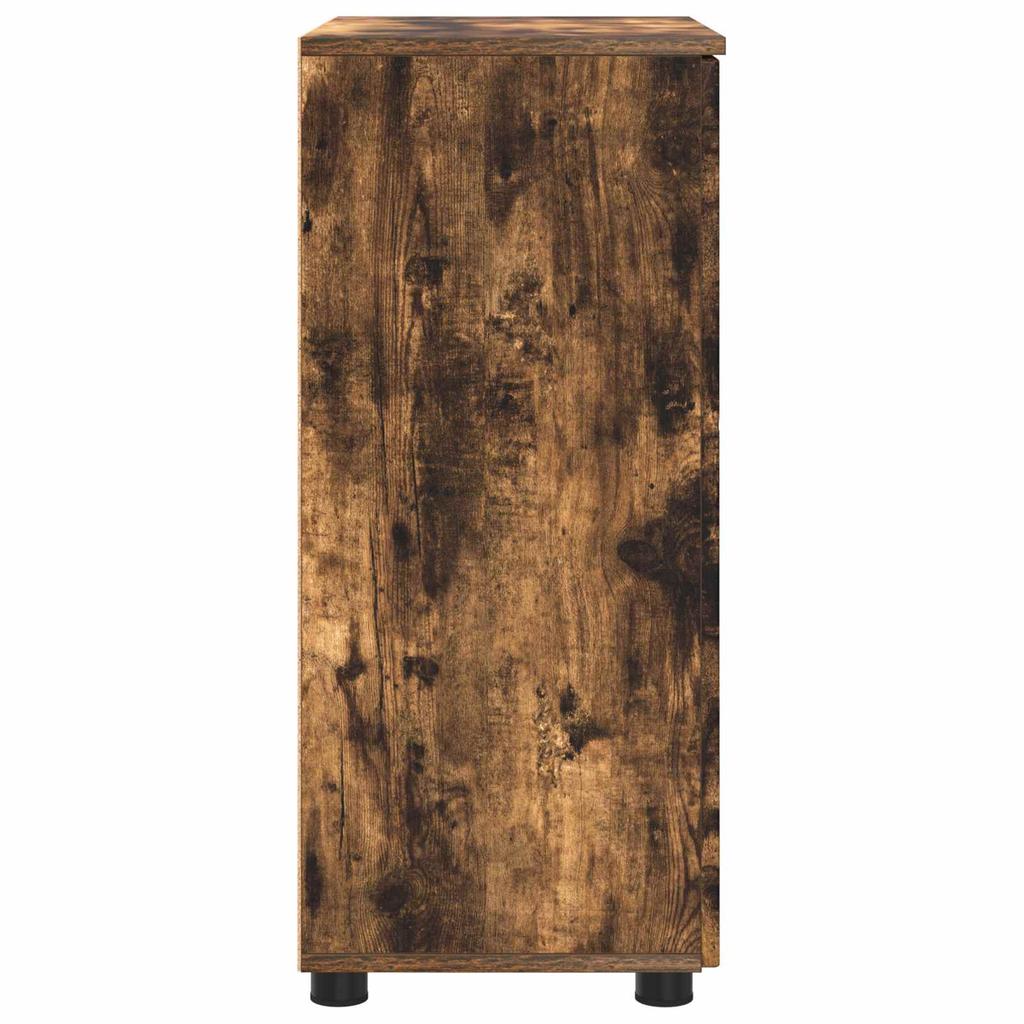 Bathroom Cabinet with Door Smoked Oak 60 X 35 X 80 Cm