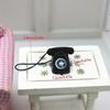 1 Piece of 1:12 Miniature Food and Play Scene Model, Mini Phone Model, Alloy Retro Rotating Phone, Doll House Furniture, Toys