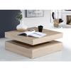 Coffee Table with Rotating Top - Square - Oak - 78 X 78 X 36 Cm - COFFEE
