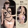 Sex underwear sexy black perspective long-sleeved hip skirt hollow rope suit queen game nightclub bar