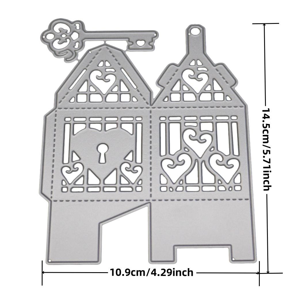 Lantern Shaped Box Frame Metal Silvery Stencil Embossing Cutting Dies For Diy Scrapbooking Paper Album Cards Making