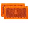 2-Pack Amber Reflex Reflector – 102mm × 46mm Square Reflector with Felt Base | Replacement for Truck, Tractor, Trailer, Bus & Car (Universal Fit)